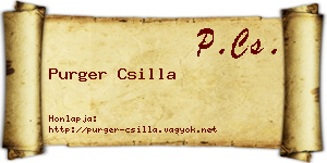 Purger Csilla névjegykártya